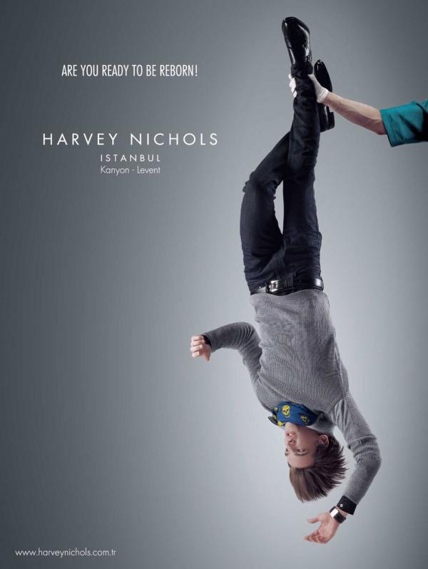 Publicité - Ads - Harvey Nichols - Homme - Pull gris