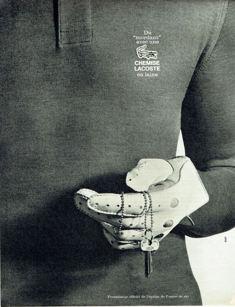 Publicité Lacoste - Golfeur - Noir et blanc - 1965
