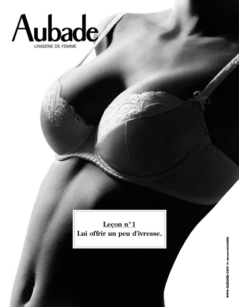 Publicité Aubade - Les leçons - Bernard Matussière - Agence Carlin - Leçon  n°1 - Lui offrir un peu d'ivresse