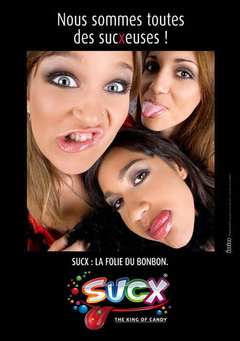Publicité Sucx - La folie du bonbon - Flyer - Nous sommes toutes des sucxeuses ! - Agence 800 600 - 2011