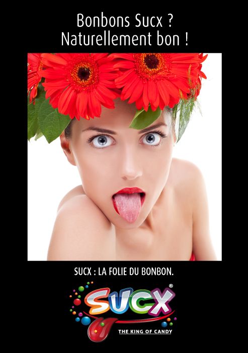 Publicité Sucx - La folie du bonbon - Flyer - Bonbons Sucx ? Naturellement bon ! - Agence 800 600 - 2011