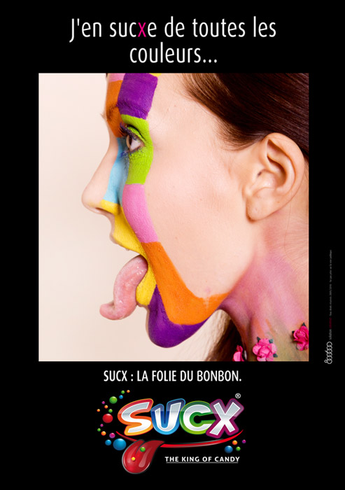 Publicité Sucx - La folie du bonbon - Flyer - J'en suxce de toutes les couleurs - Agence 800 600 - 2011