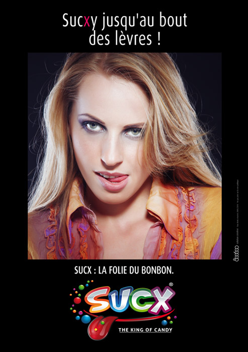 Publicité Sucx - La folie du bonbon - Flyer - Sucxy jusqu'au bout des lèvres !  - Agence 800 600 - 2011