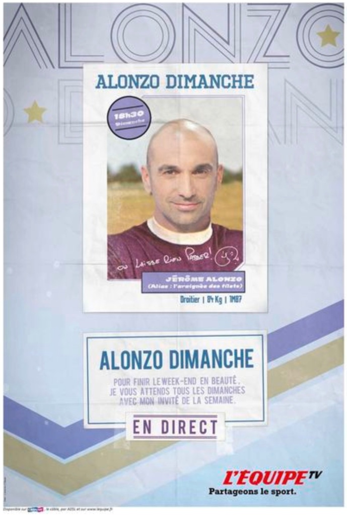 Publicité l'Équipe - Programmes - Alonzo Dimanche - Jérôme Alonzo - DDB - 2011